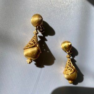 1961 Vintage Monet Bolero Gold Earrings